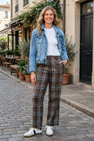high waisted plaid