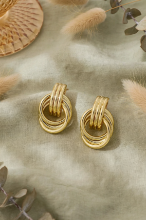 SHERLOVE Chunky Knot Gold Earrings Women