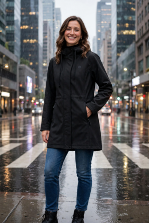Women's Waterproof Fleece Lined Hooded Softshell Rain Coat