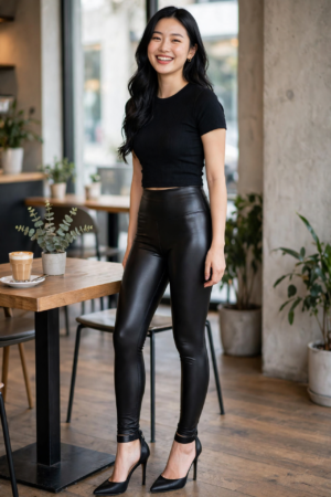 black lether pants